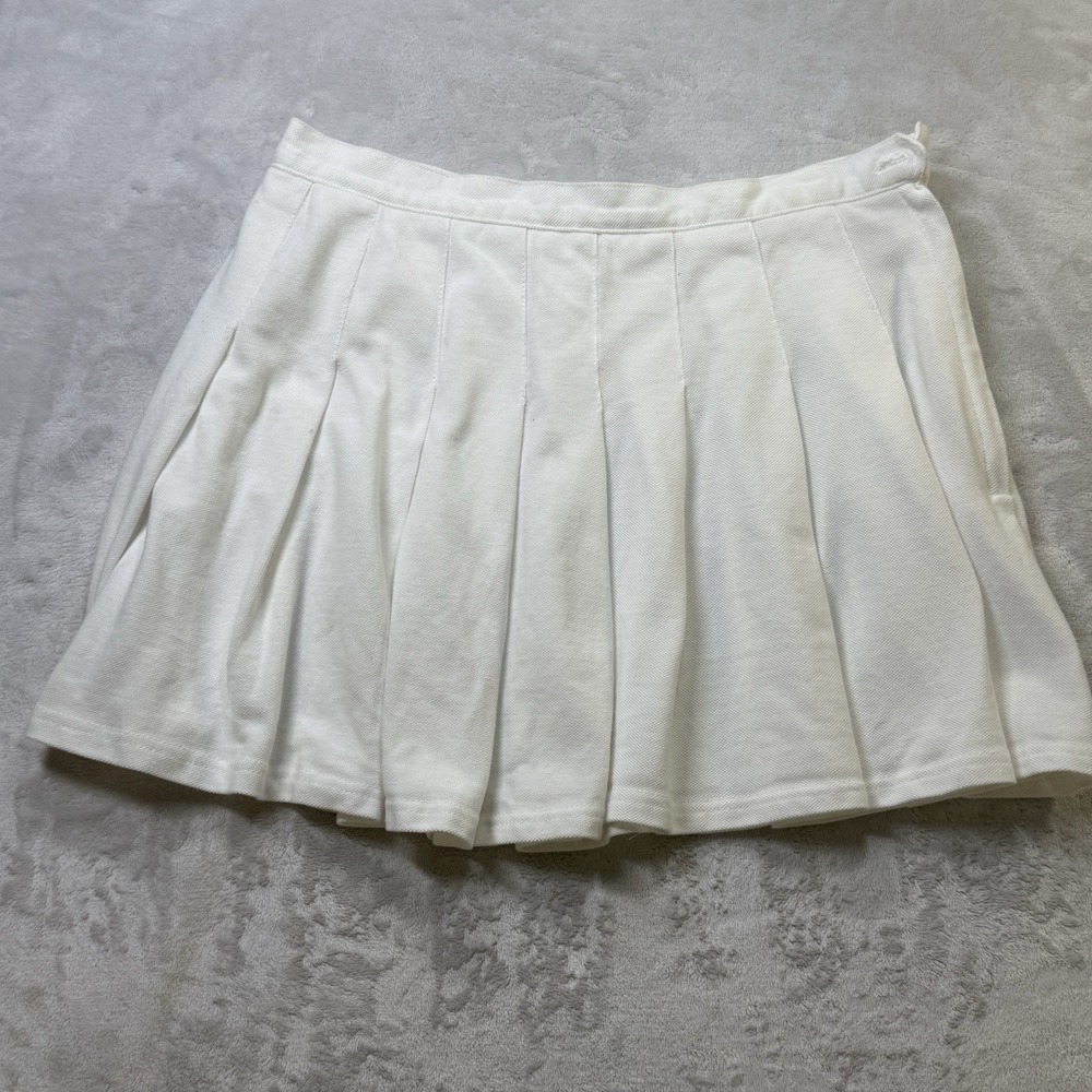 Urban Outfitters White Pleated Tennis Skirt Cotton Mini Size M